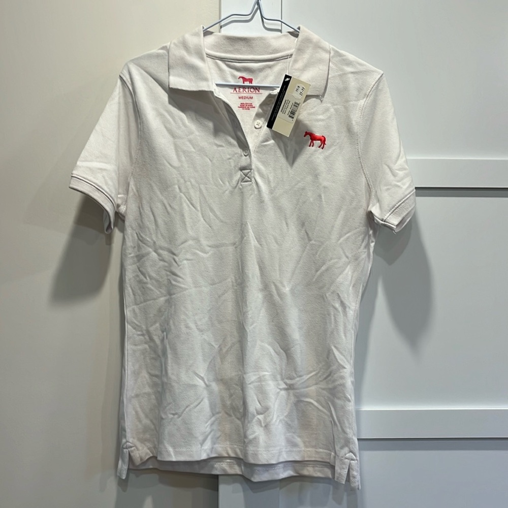 Aerion White Polo with Hot Pink horse